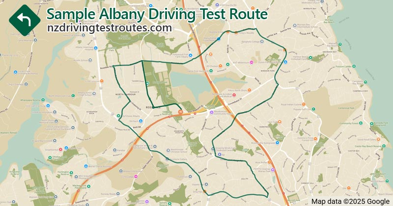 Albany driving test route map