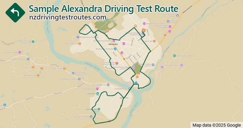 Alexandra driving test route map