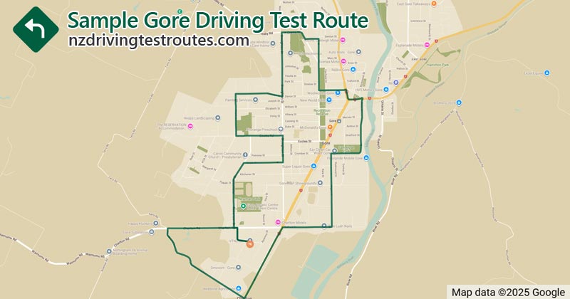 Gore driving test route map