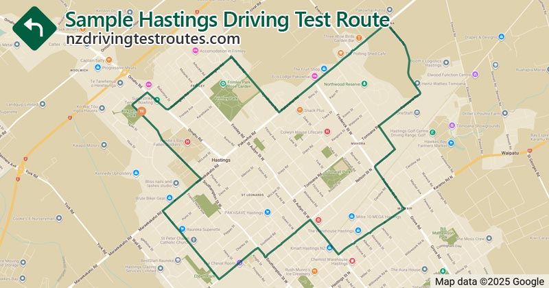 Hastings driving test route map