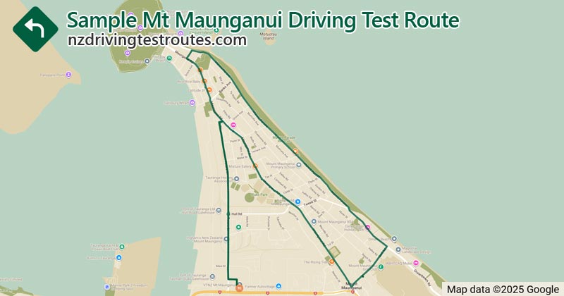 Mt Maunganui driving test route map