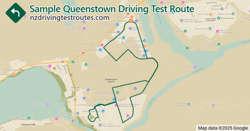 Queenstown driving test route map