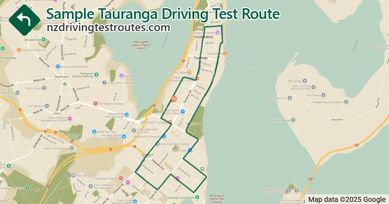 Tauranga driving test route map