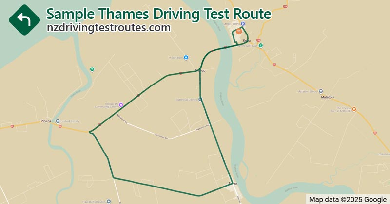 Thames driving test route map