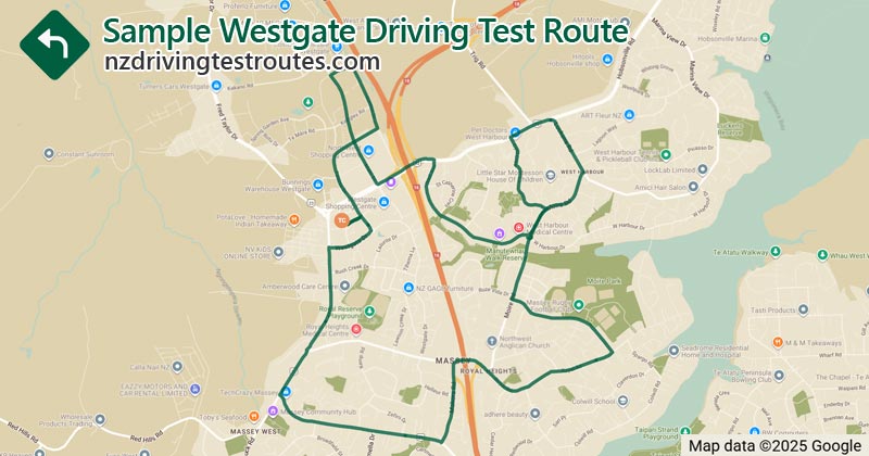 Westgate driving test route map
